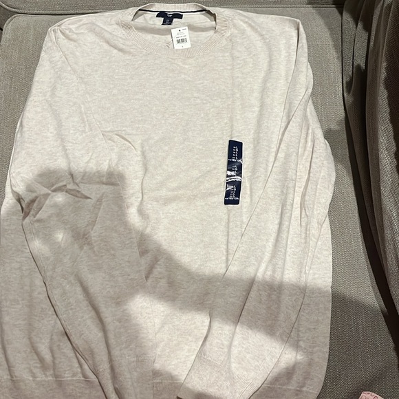 GAP Crew Neck Sweater Oatmeal Heather 100% cotton NWT - Picture 2 of 6